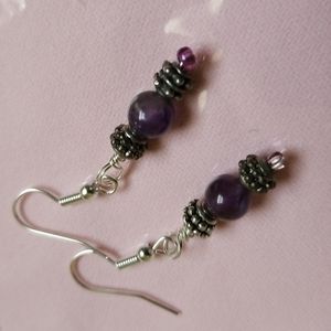 Amethyst 925 silver earrings